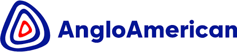 Logo of Anglo American, featuring a stylized blue and red triangular emblem on the left and the text "AngloAmerican" in blue on the right.